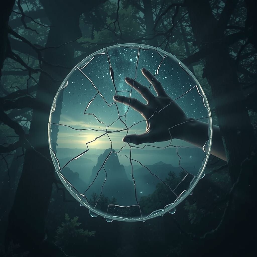 Surreal Mirror Reveals Floating Island World