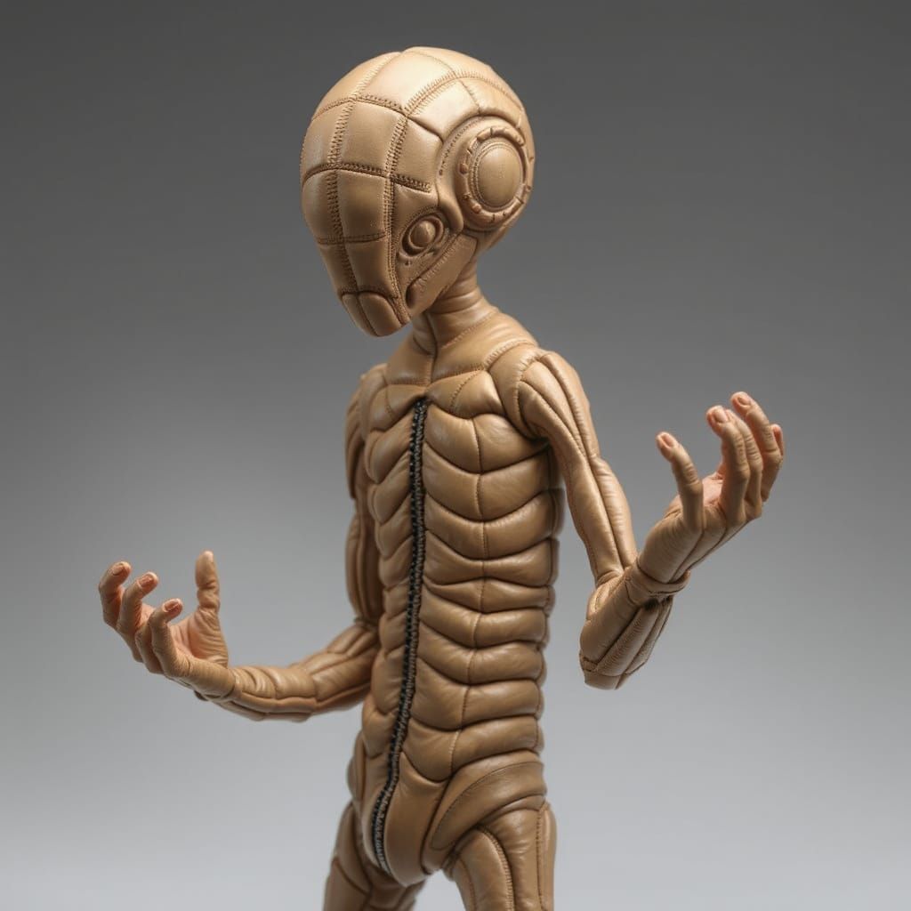 It's human is created only of quilted puffed leather skins