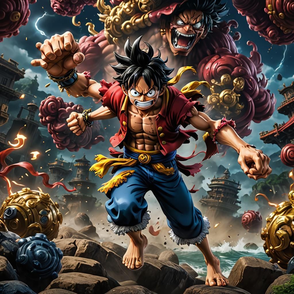 Luffy Gear: Detailed Matte Painting in 8k