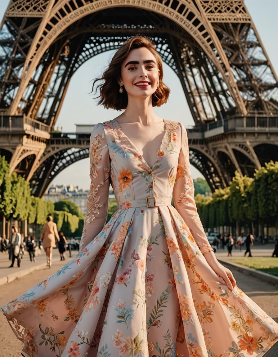 AI representation of Lily Collins star of Emily in Paris (Em...