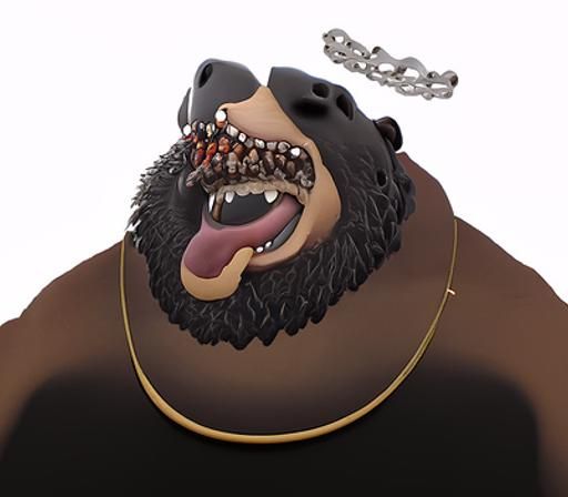 Anthropomorphic Bear with Dog, Trending on Artstation