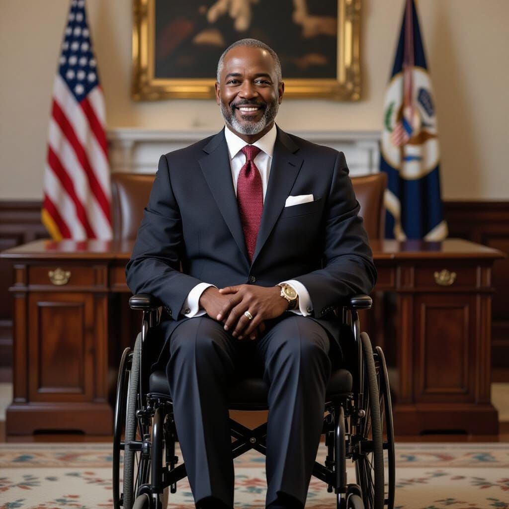 Distinguished Diplomat Portrait in Kehinde Wiley Style