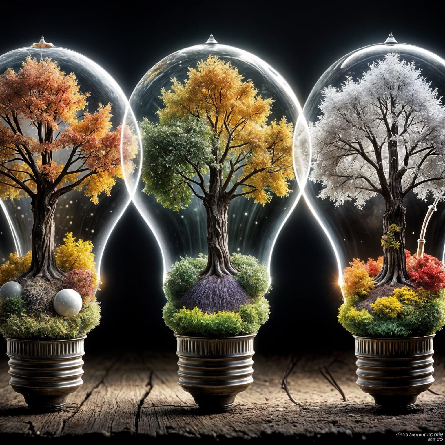 Four Seasons in Lightbulbs: A Magical World