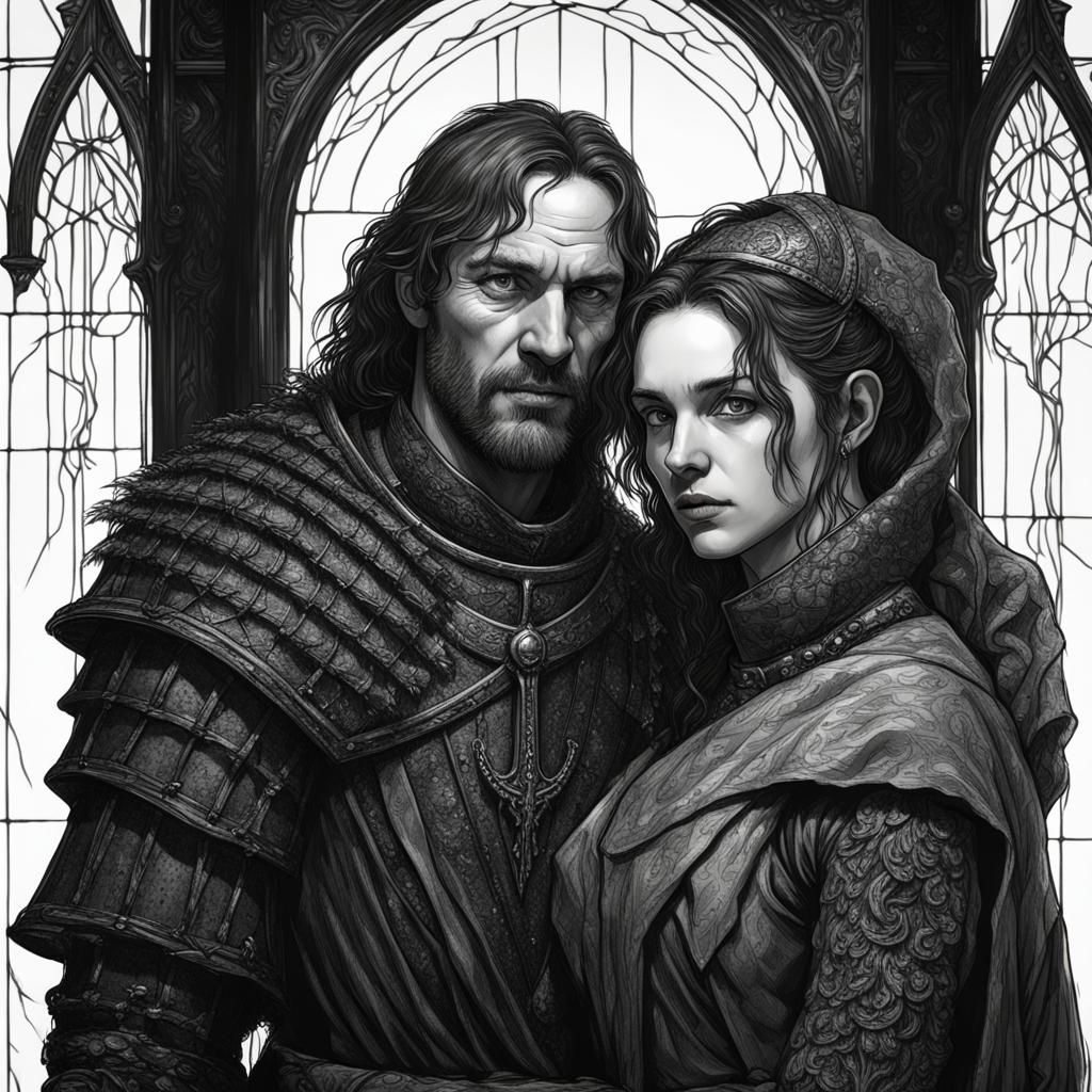 Gothic Couple Portrait in Dark Fantasy Style