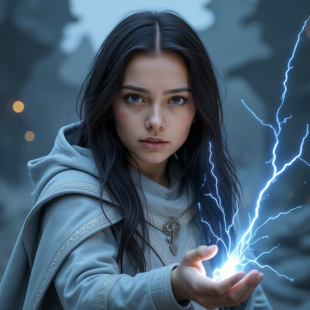 Teenage Sorceress Unleashes Lightning Power