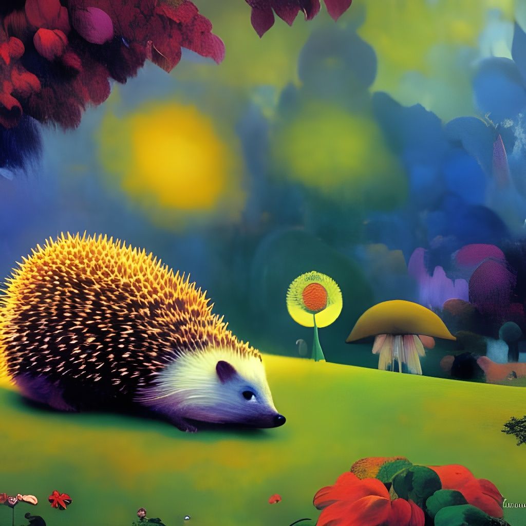 Enchanting Hedgehog Inspired by Post-Impressionism