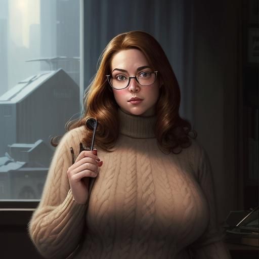 Freckled Woman in Glasses: Comic Book Art