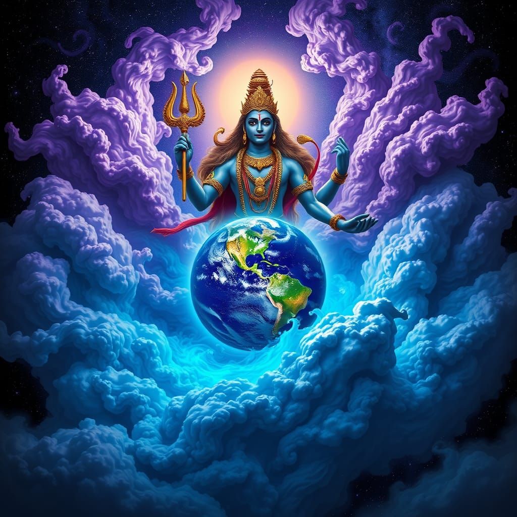 Lord Shiva Protects the Universe in a Cosmic Dance