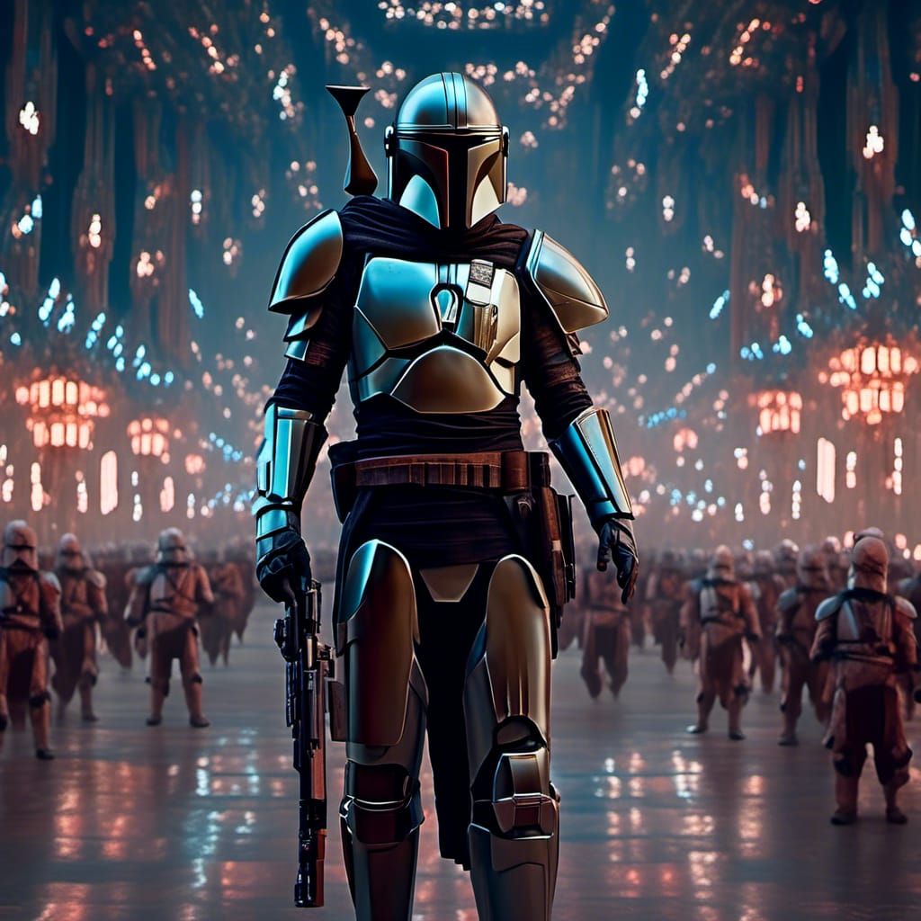 Mandalorian Army in Beskar Armor with Clan War Paint