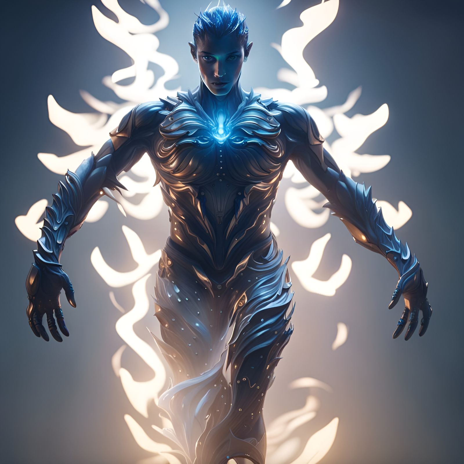 Humanoid Air Elemental Digital Artwork