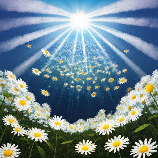 Surreal Dreamscapes Unfold Within a Blooming Daisy