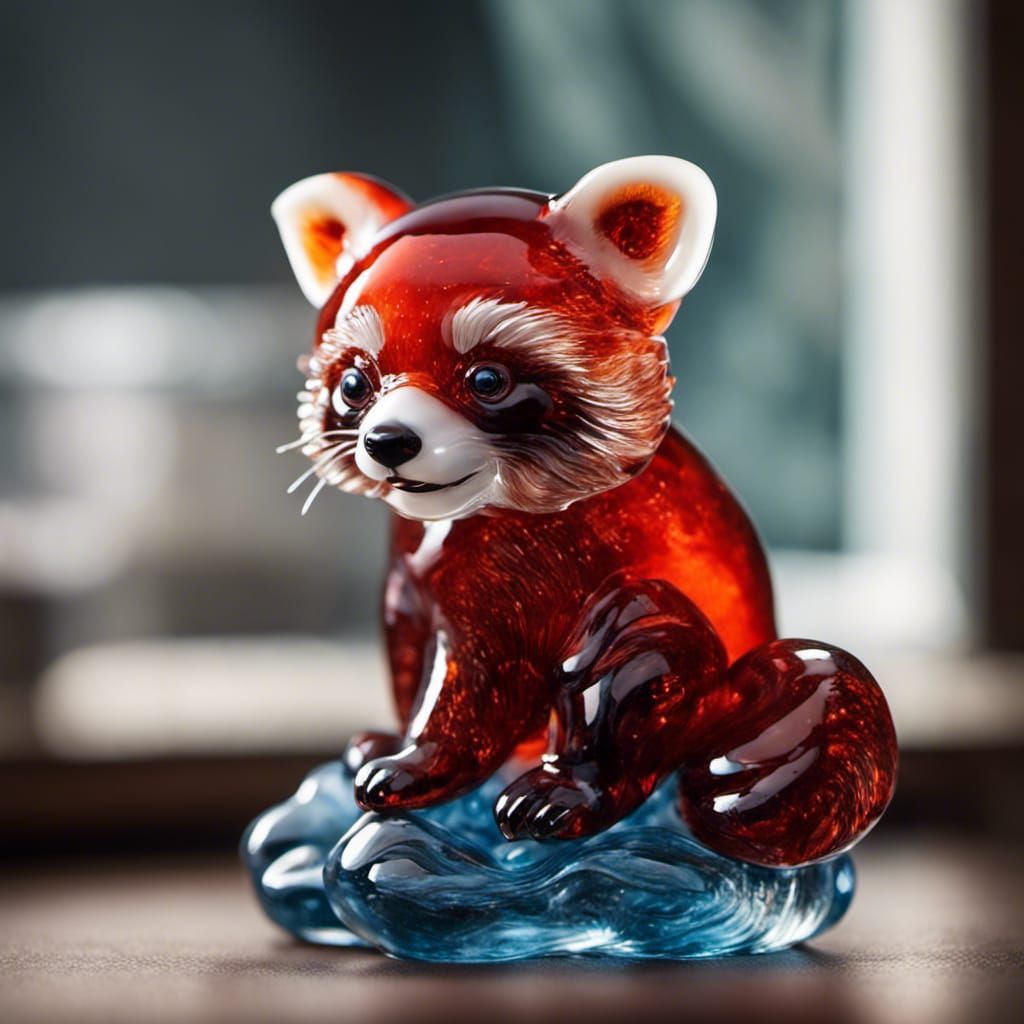 Murano Glass Red Panda
