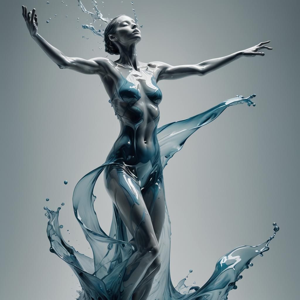Dancing slender woman