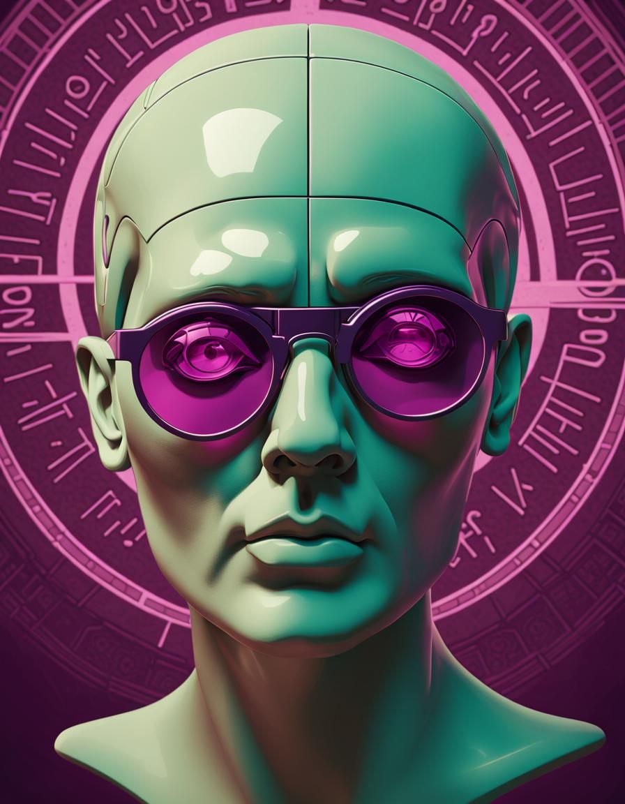 phrenology head round sunglasses