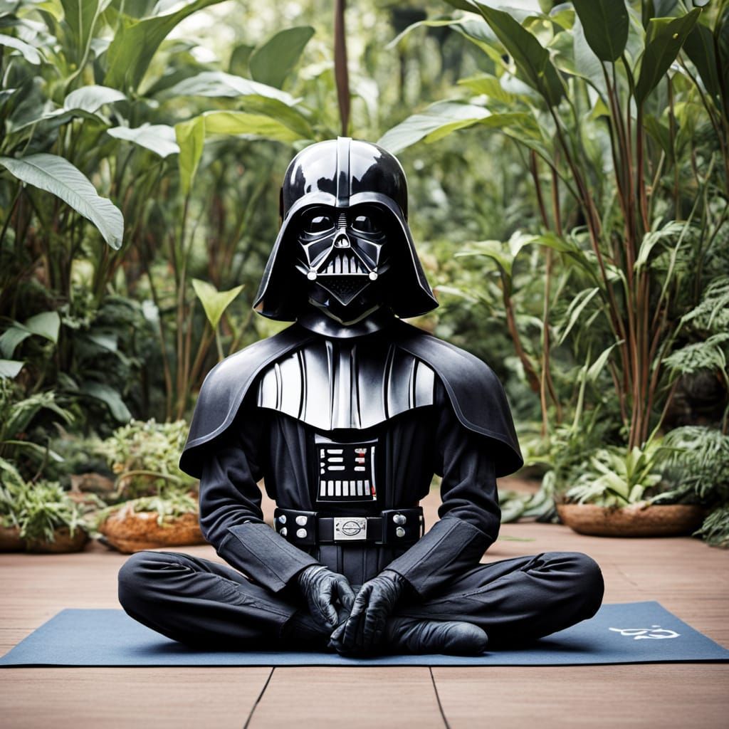 Darth Vader Doing Yoga