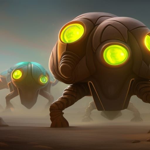 Detailed Matte Painting of Cockroach Aliens