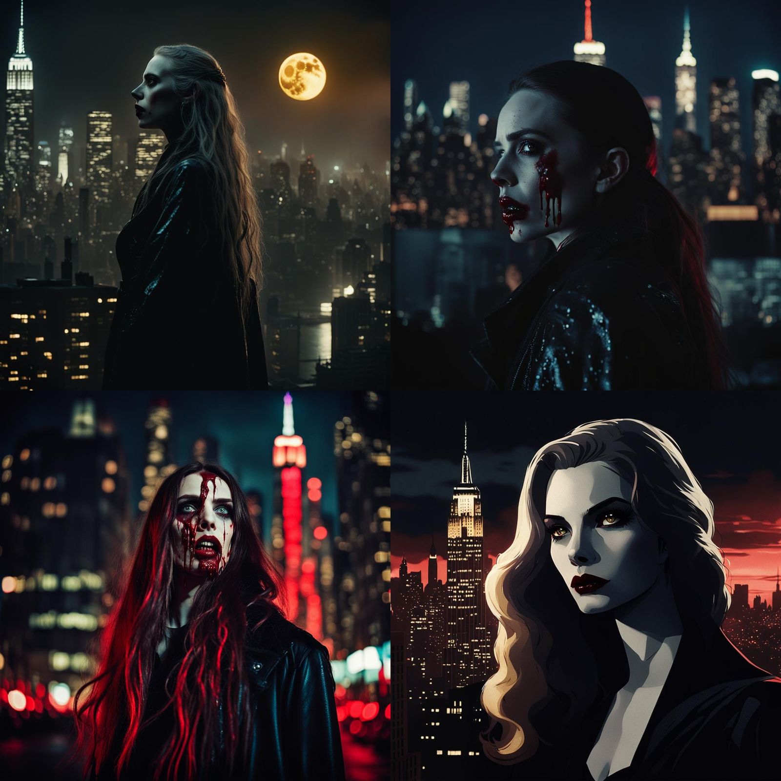 Captivating Vampire in Cityscape at Night