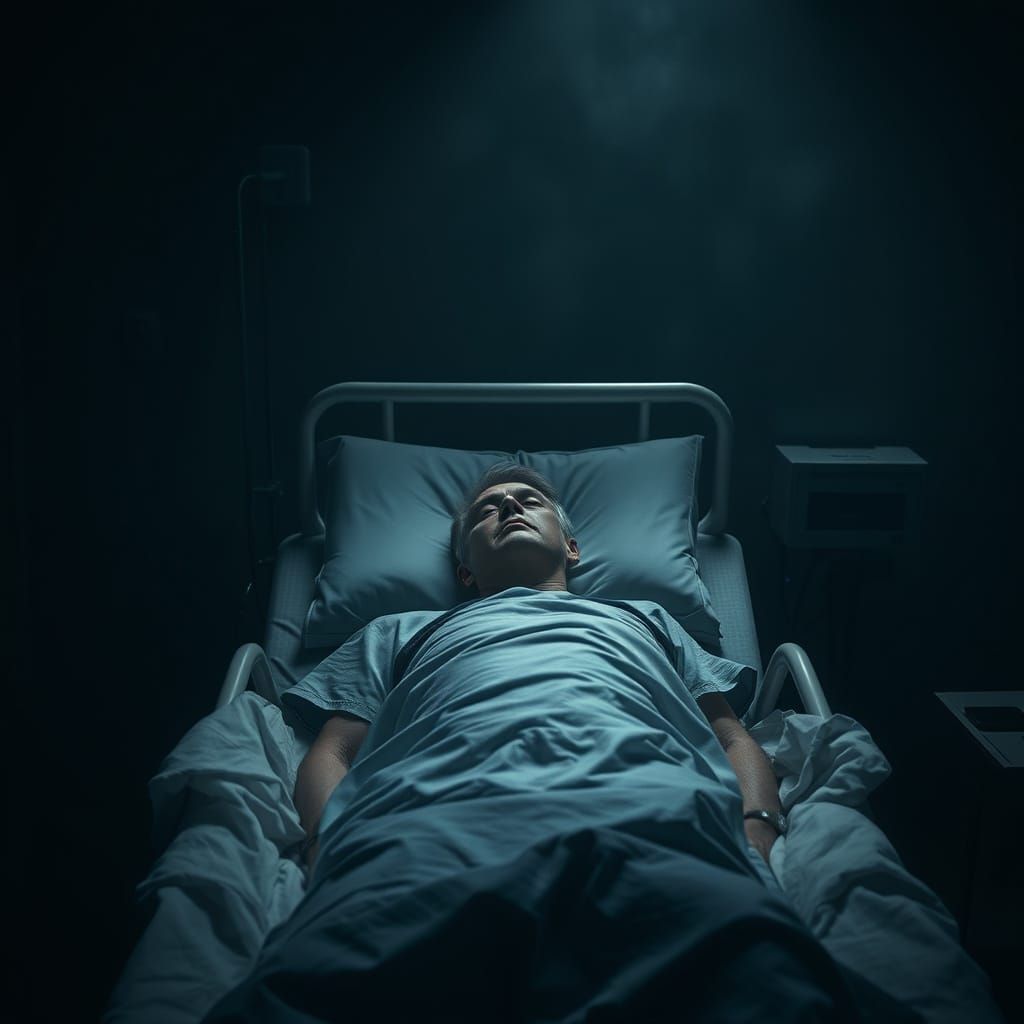 Eerie Hospital Scene in Hyperrealistic Style