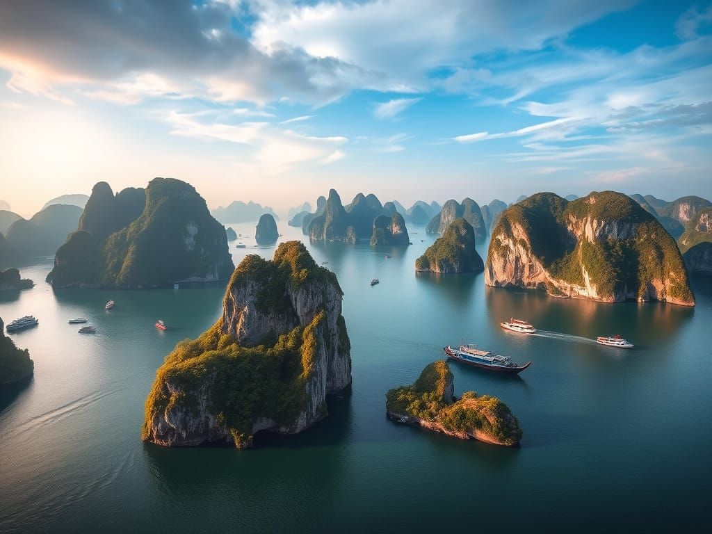 Surreal Limestone Karsts Rise from the Vietnamese Sea