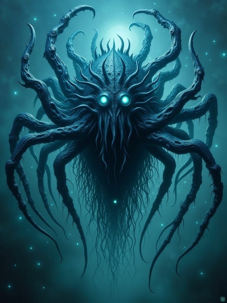 Ethereal Lovecraftian Monstrosity in Grimdark Oil Painting S...