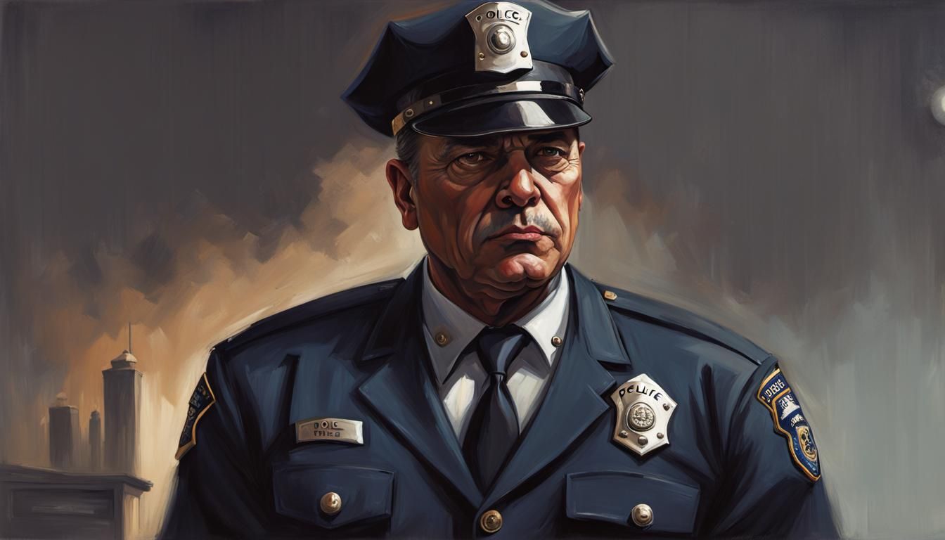 Sinister Police Chief Portrait in Fantasy Style