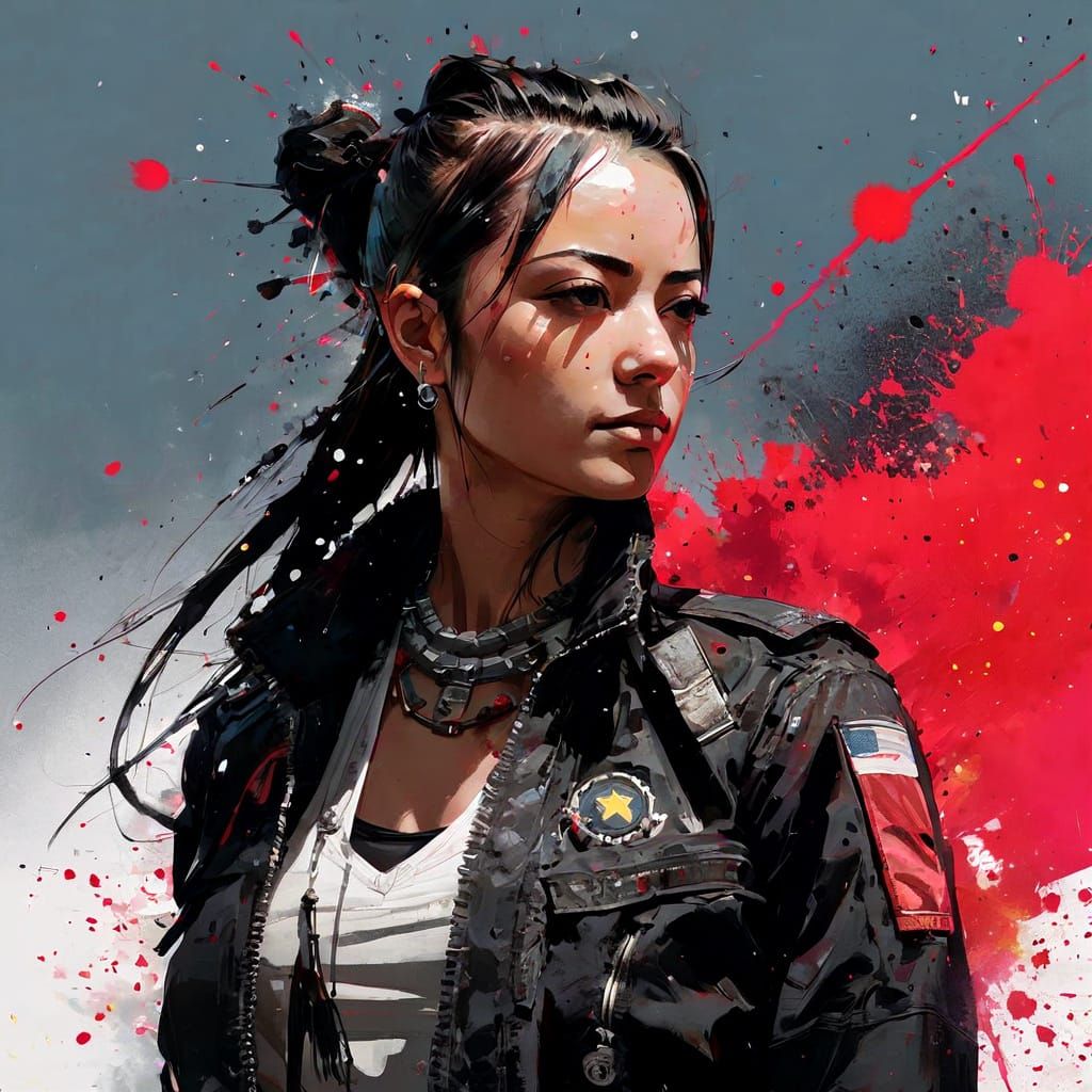 Dynamic Ink Splatter Portrait