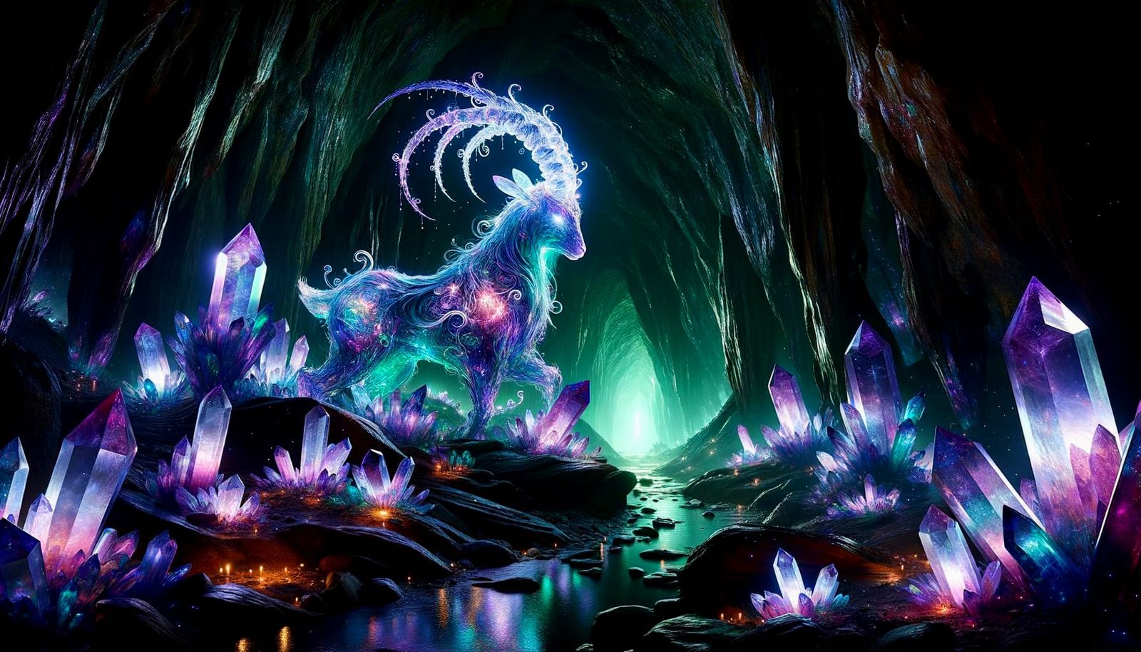 Mystical Crystal Goat Guardian in Astral Cavern
