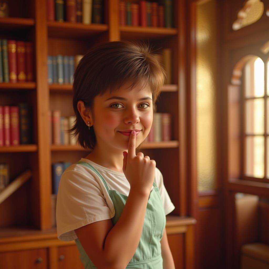 Whimsical Shy Librarian in a Disney-Inspired Dreamworld