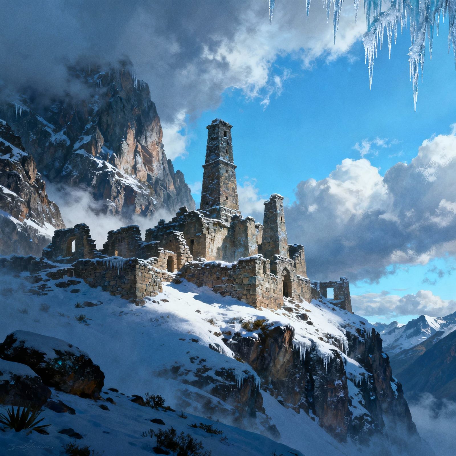 Ancient Andean Ruins in Ethereal Light