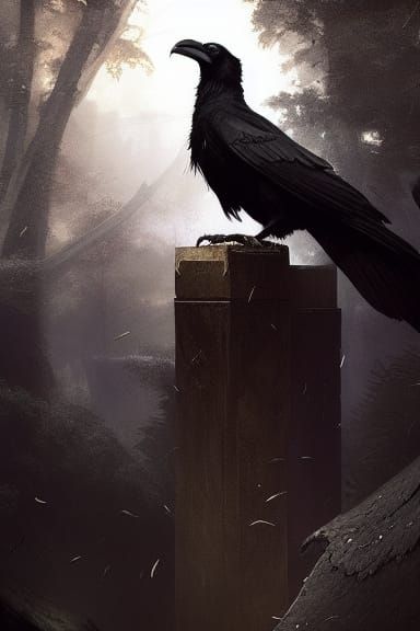 Celtic Raven in Dark Fantasy Style