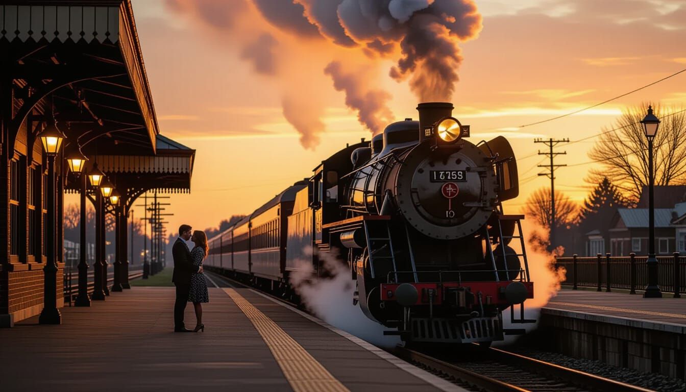 Twilight Romance at Vintage Train Station