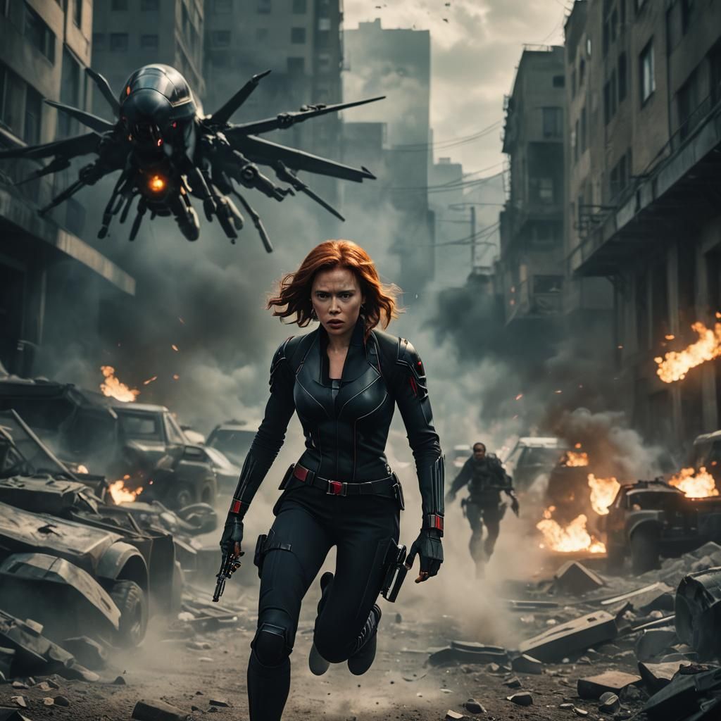 Dramatic Black Widow Spider in Cinematic Style