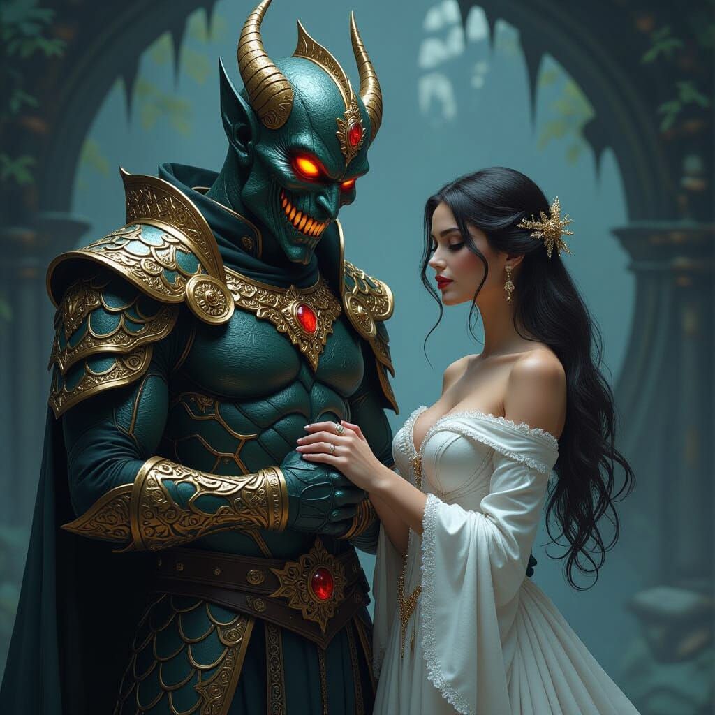 Dragon Rejection Scene in Digital Art Style