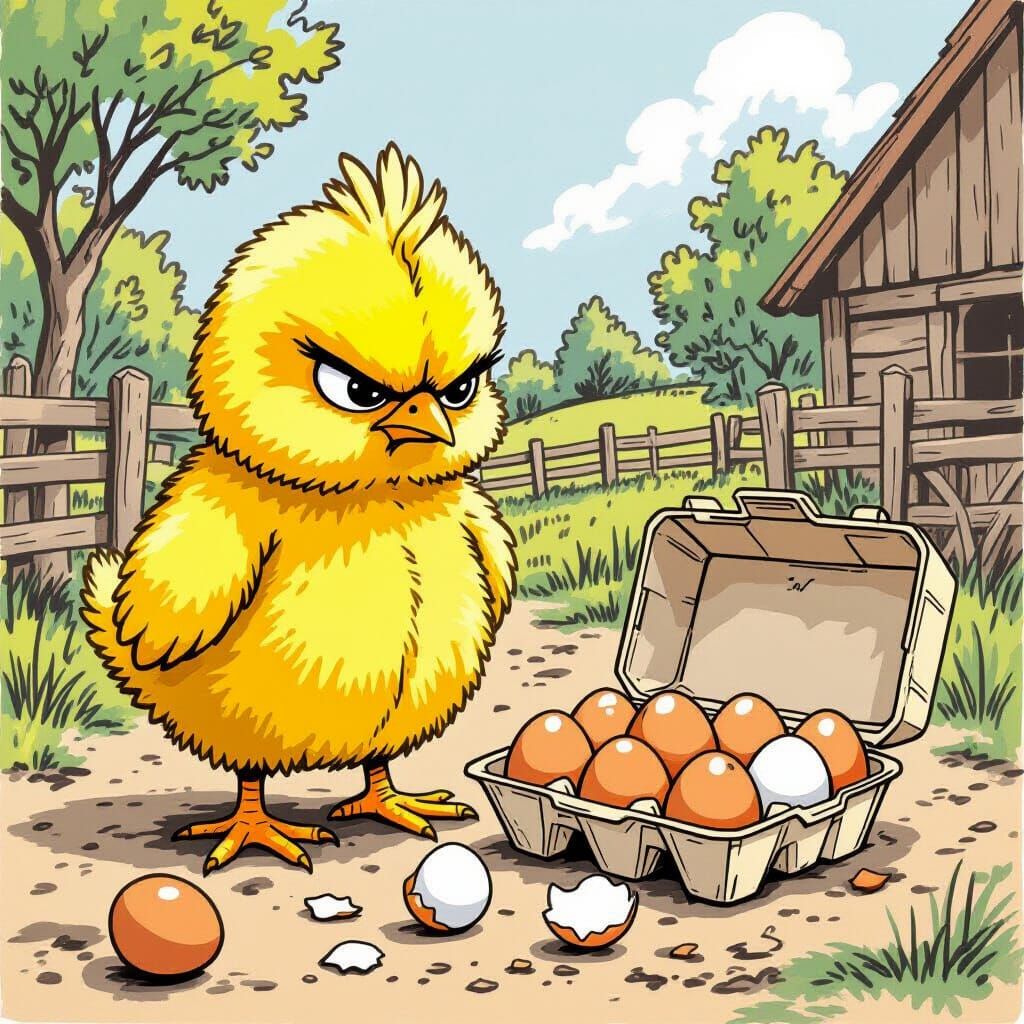 Disgruntled Chick and the Missing Egg Carton