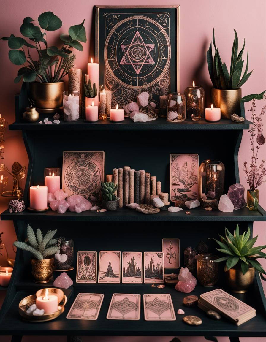 Boho Witch Shelf in Pastel Pink: Film Still