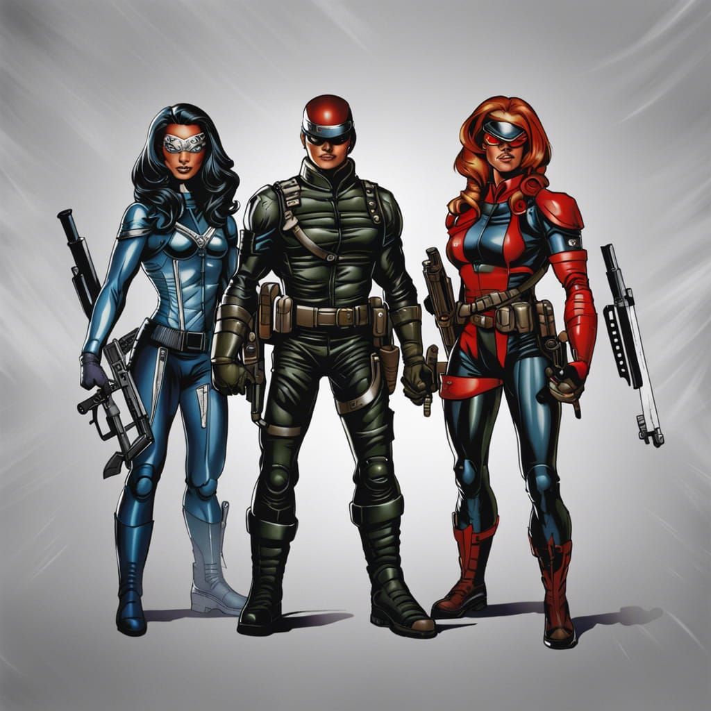 G I Joe Action Figure in Comic Book Style