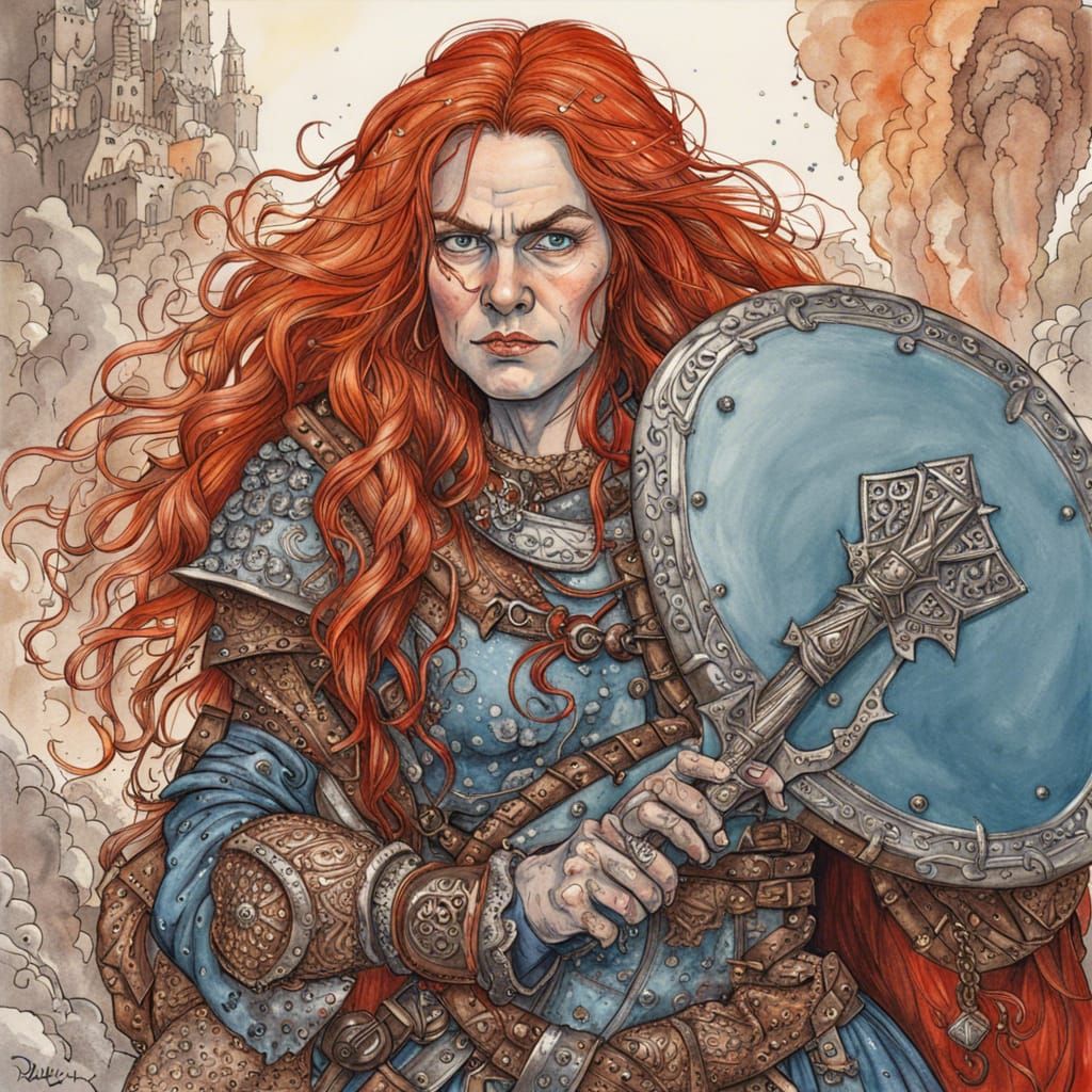 Dwarven Weaponsmith Portrait in Fantasy Style