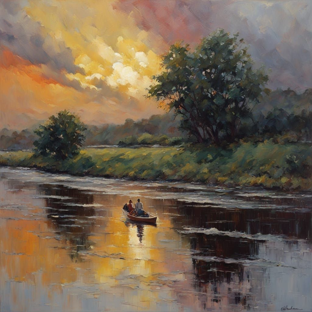 Surreal Oil Painting of a Guitar's Mystical Persona