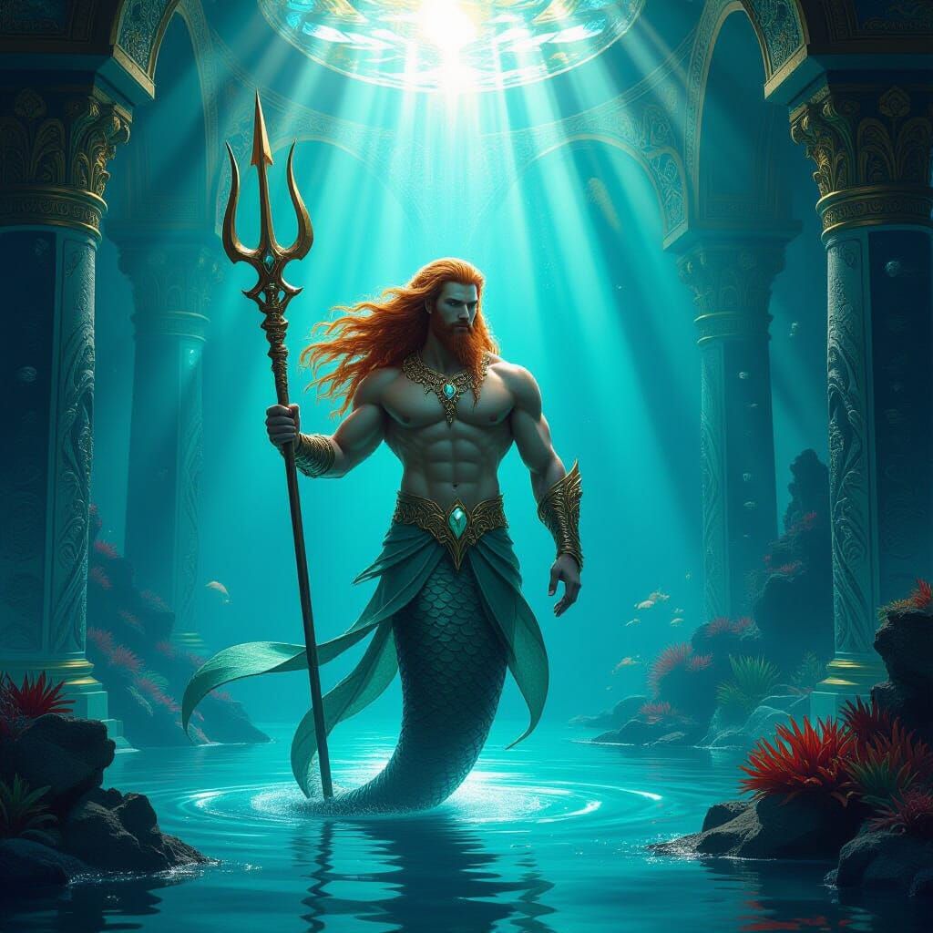 Merman King in Grand Underwater Palace