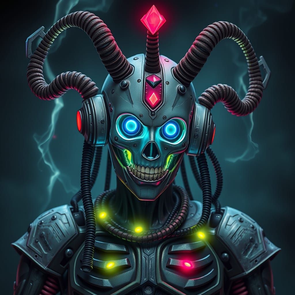 Weeping Cyborg Totem Art