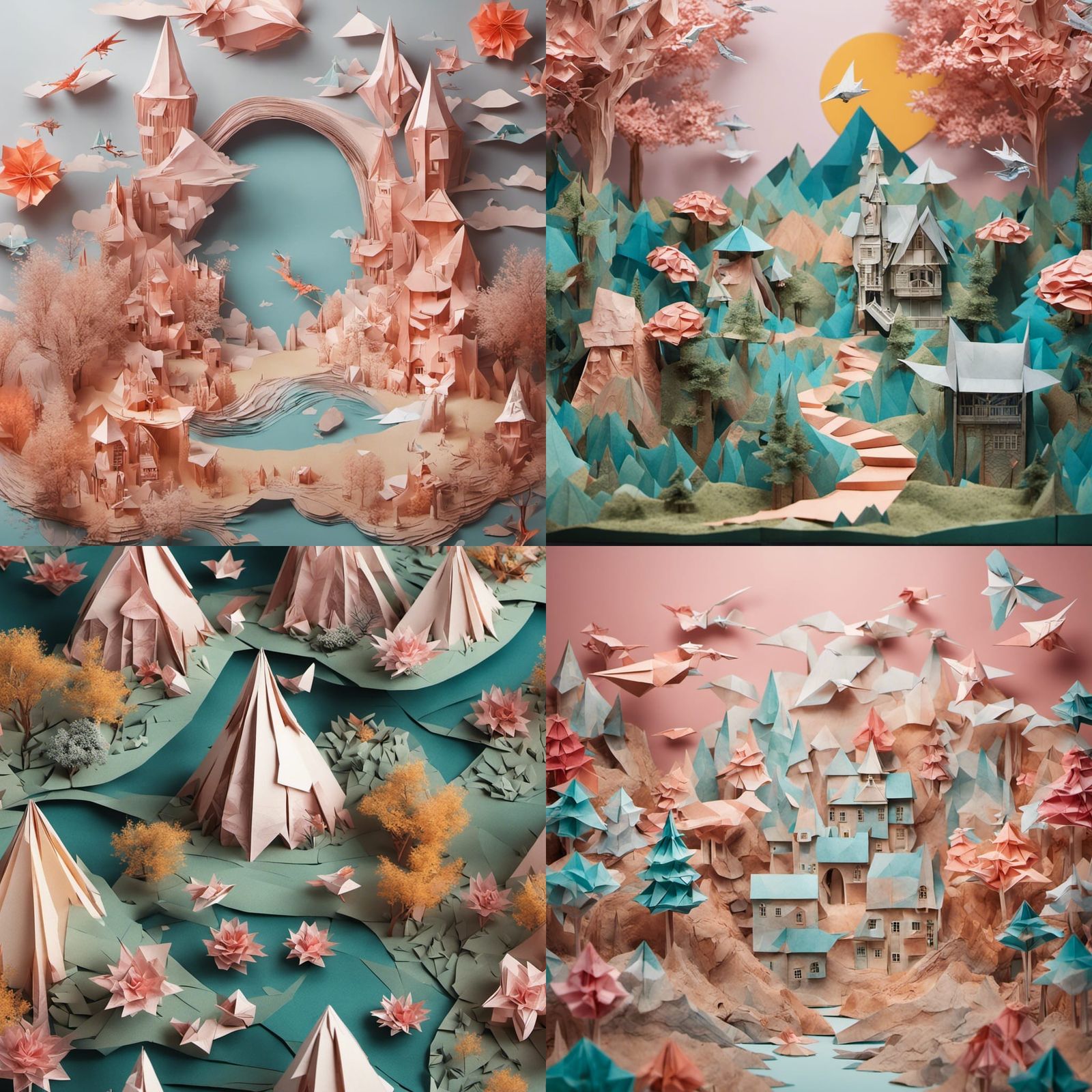 Origami World: A Whimsical Paper Landscape