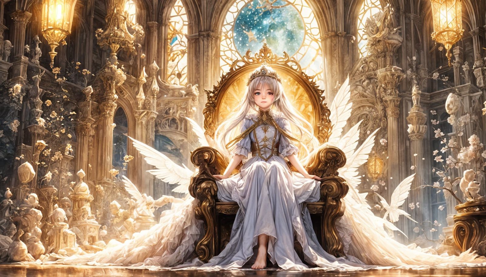 Chibi Princess Reigns in Enchanted Throne Room