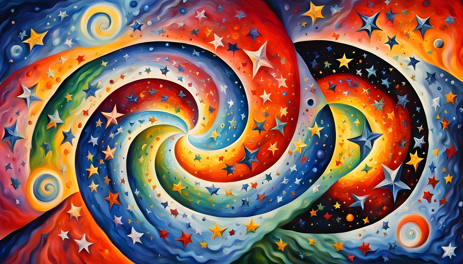 Whirling Stars in a Dreamy 3D Vortex