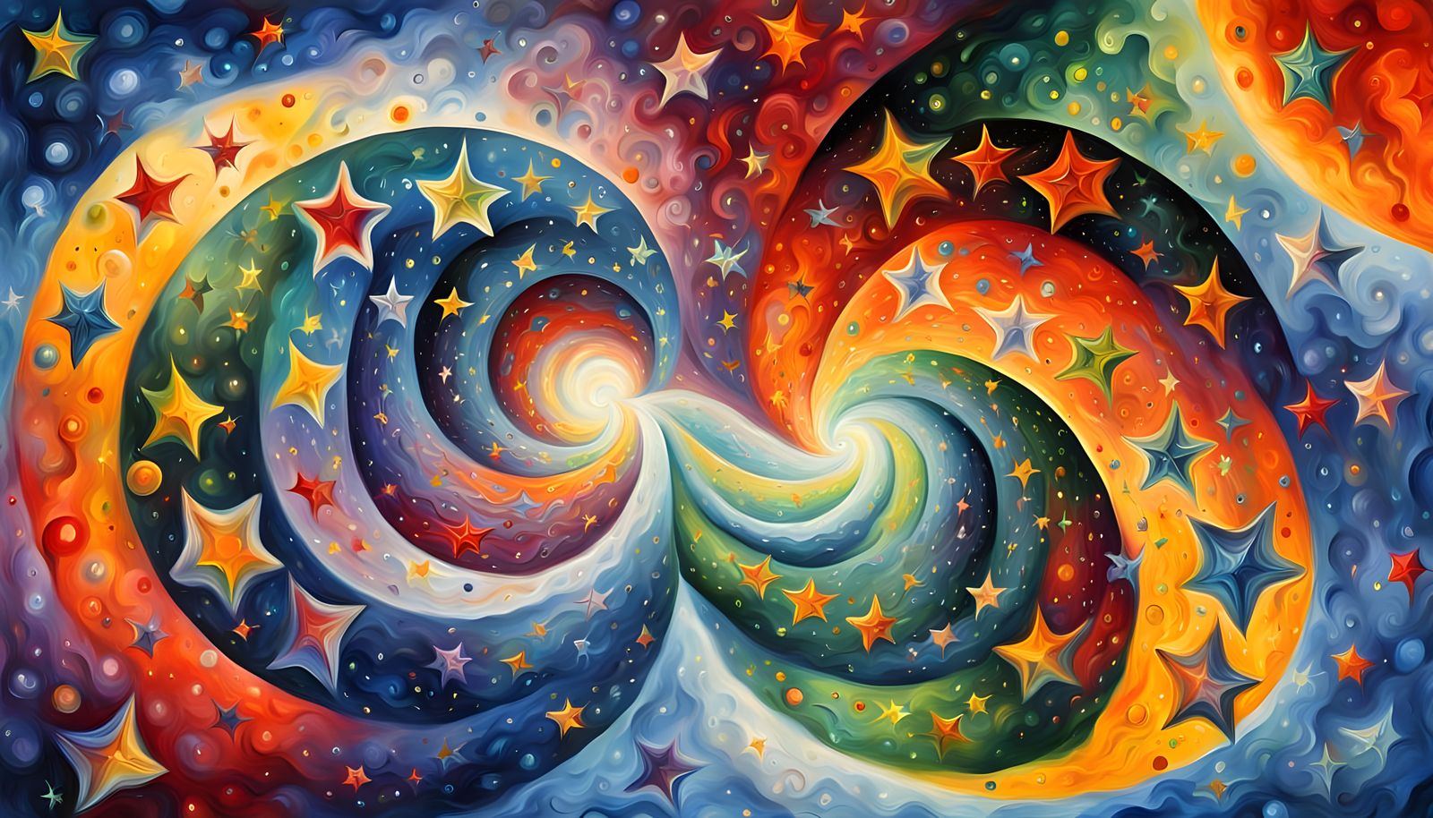 Whirling Vortex and Celestial Dancers in Dreamy Fantasy