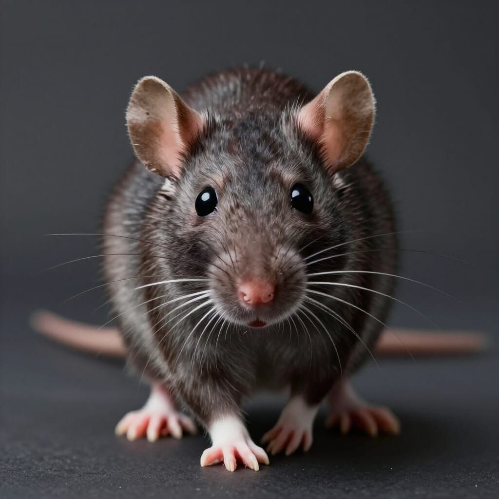 Hyperrealistic Rat Close-Up in Studio Lighting