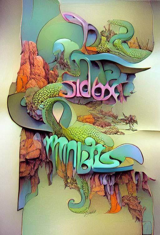 Psychedelic Lettering in Roger Dean/Moebius Style
