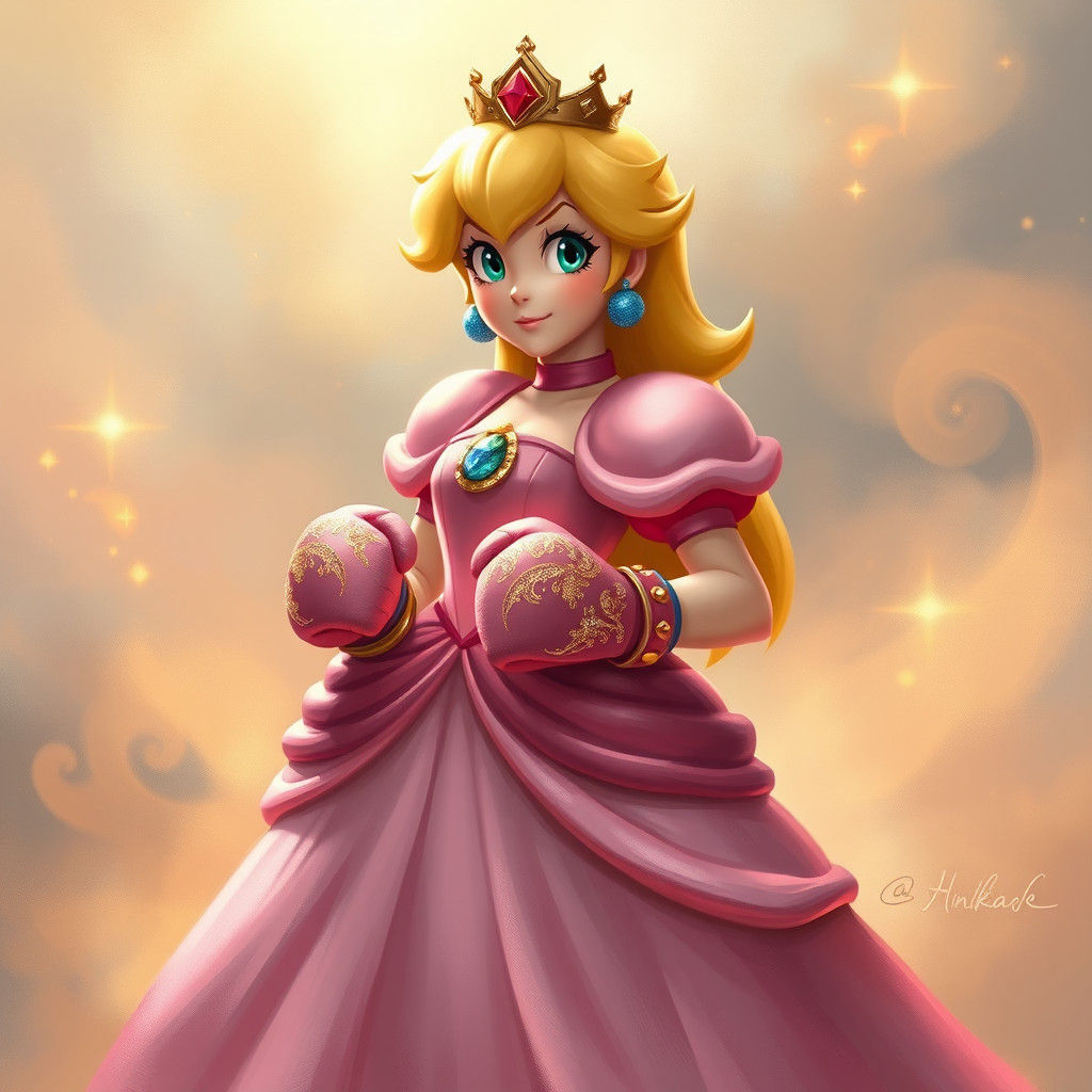 Princess Peach in Whimsical Boxing Attire