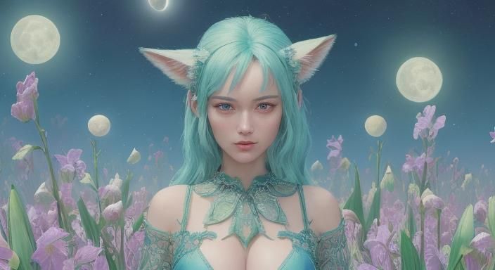 fox ears big glasses  Celtic faerie ears detailed face court...