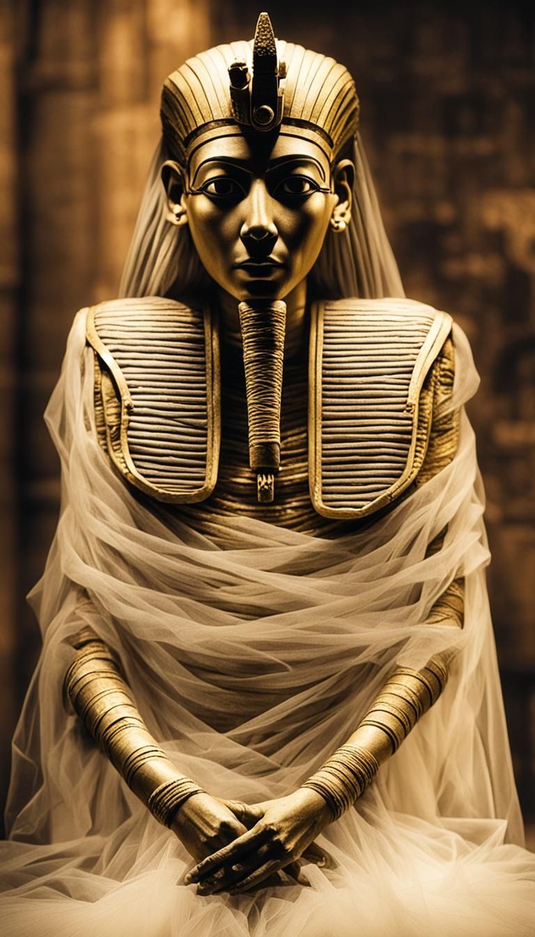 Pharaoh's Mummy Wrapped in Tulle Fabric