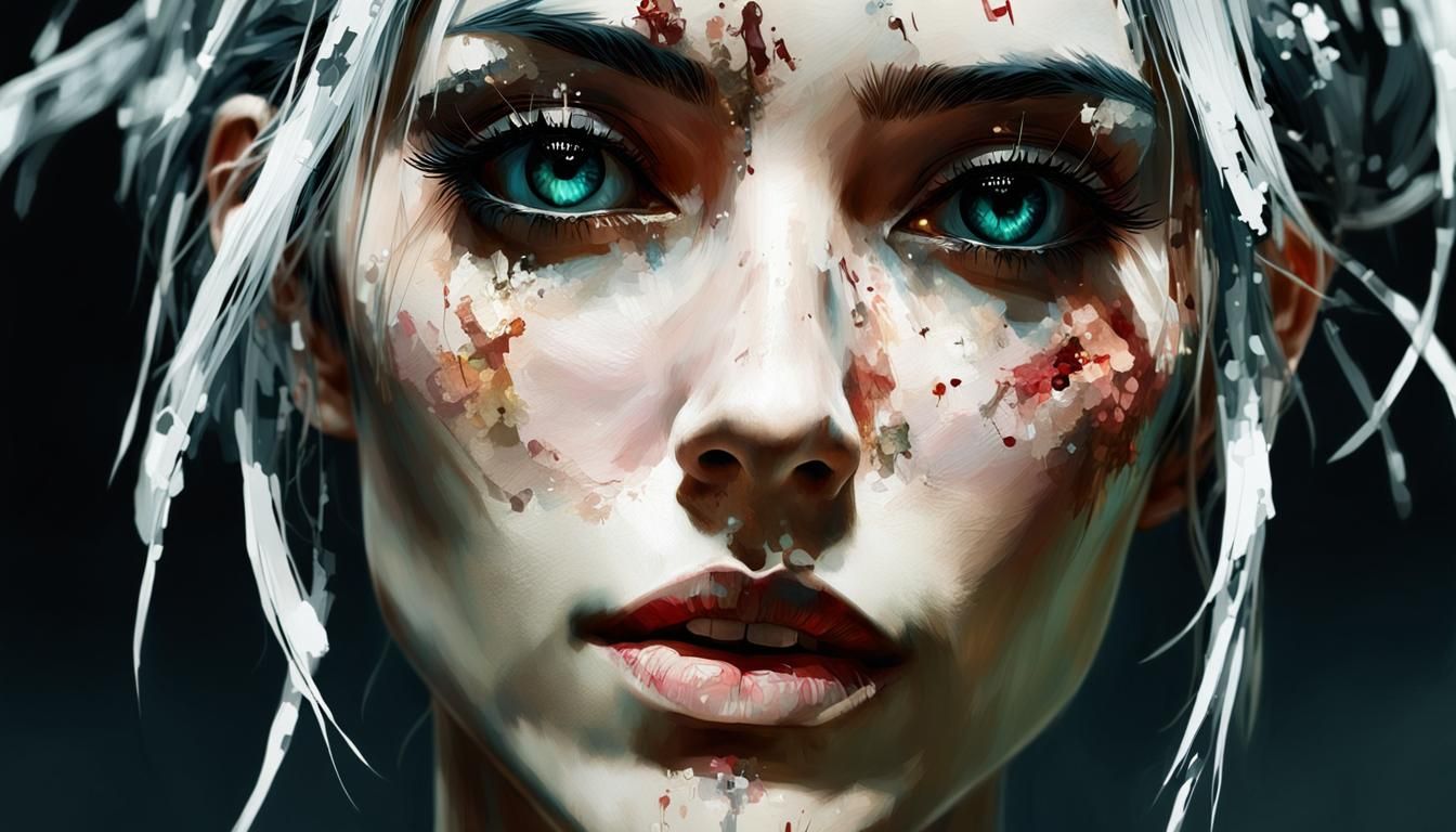 Anime Female Portrait with Expressive Eyes